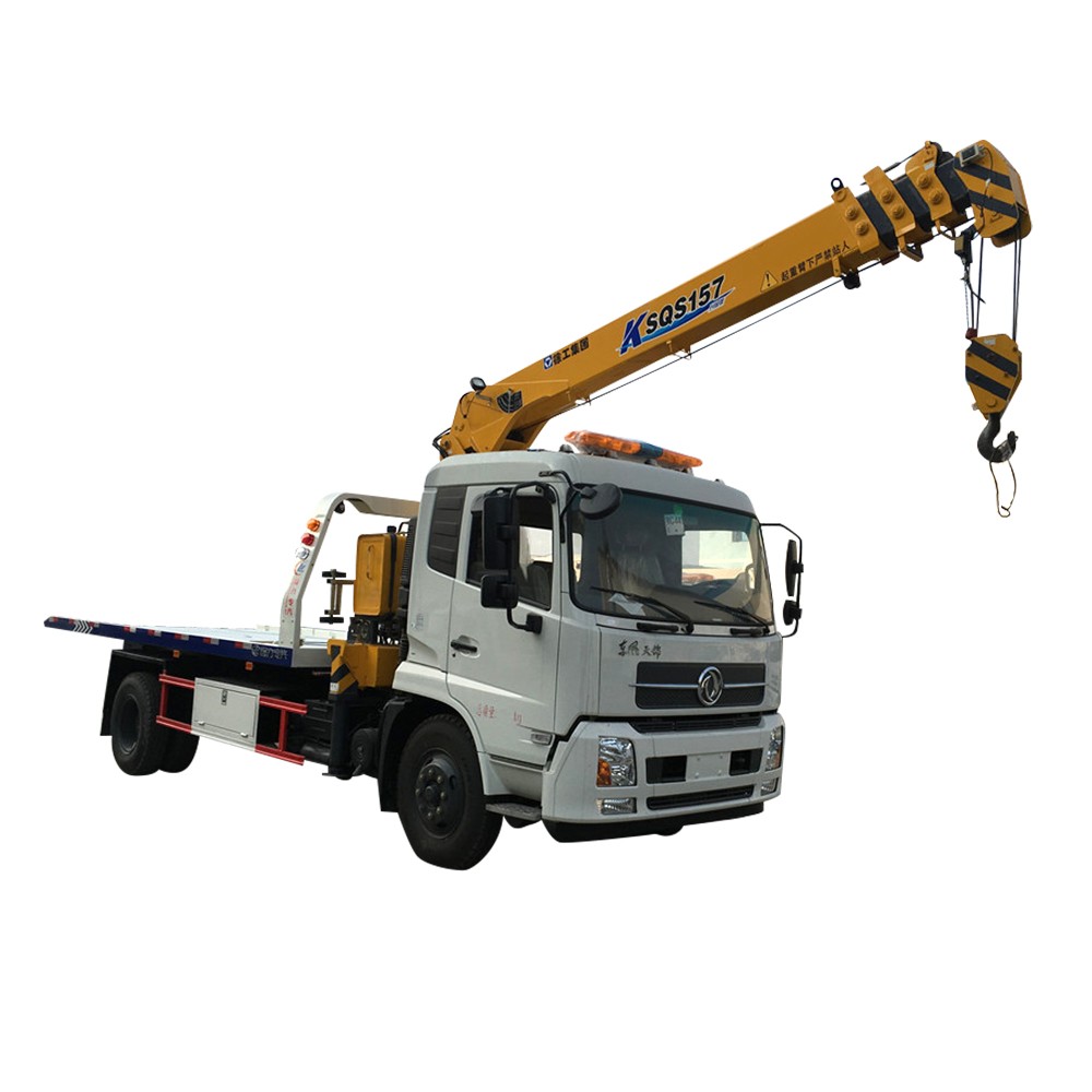 Dongfeng 6 Ton Rollback Truck Dengan Crane